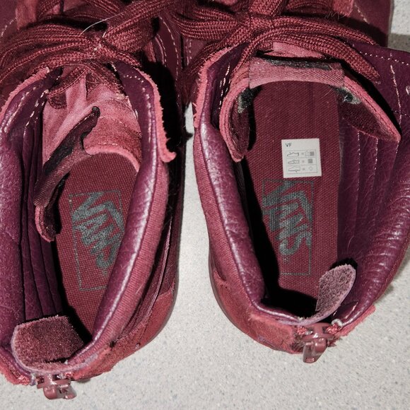 Maroon Zip Vans Sk8hi - Picture 7 of 9